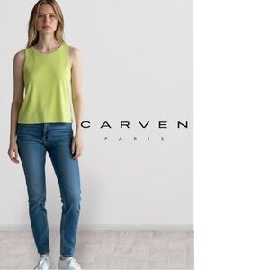 Carven Paris Neon Yellow Sleeveless Top | Modern Designer Essential | M | Lux